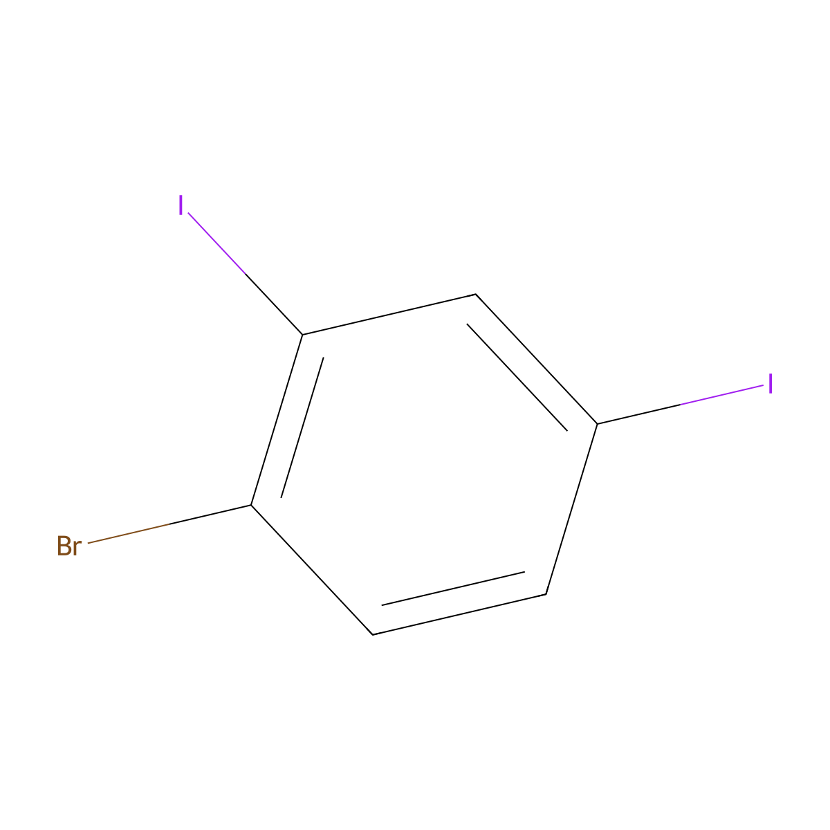 1-Bromo-2,4-diiodobenzene molecular structure, CAS 126063-04-5
