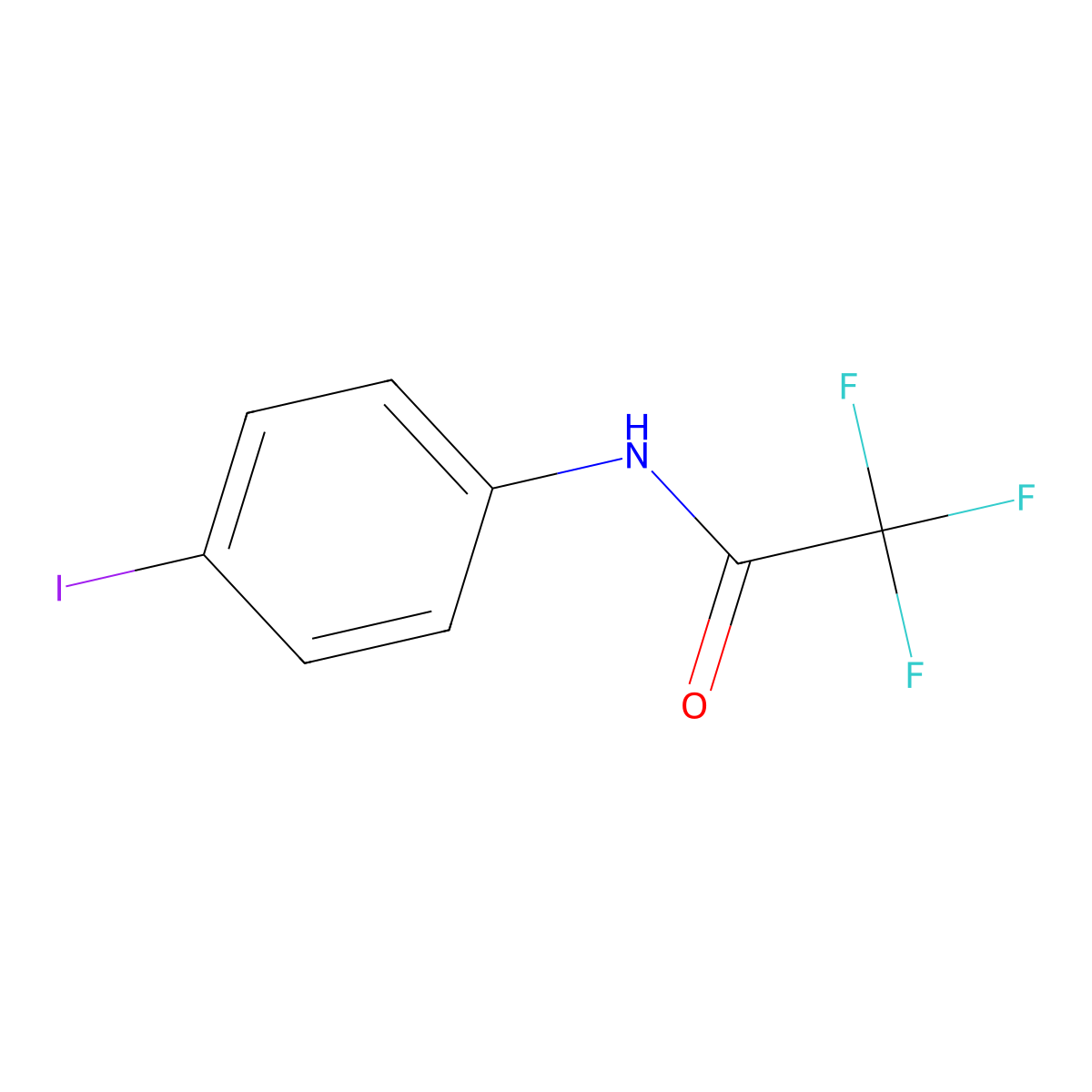 2,2,2-trifluoro-N-(4-iodophenyl)acetamide molecular structure, CAS 126063-08-9