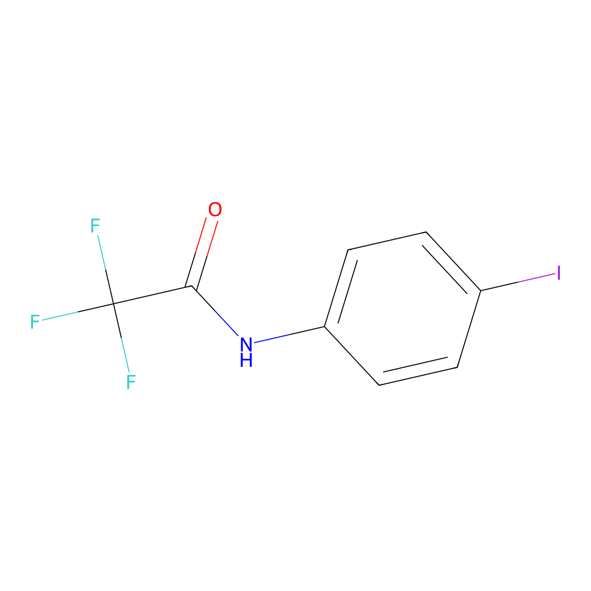 2,2,2-trifluoro-N-(4-iodophenyl)acetamide molecular structure, CAS 126063-08-9