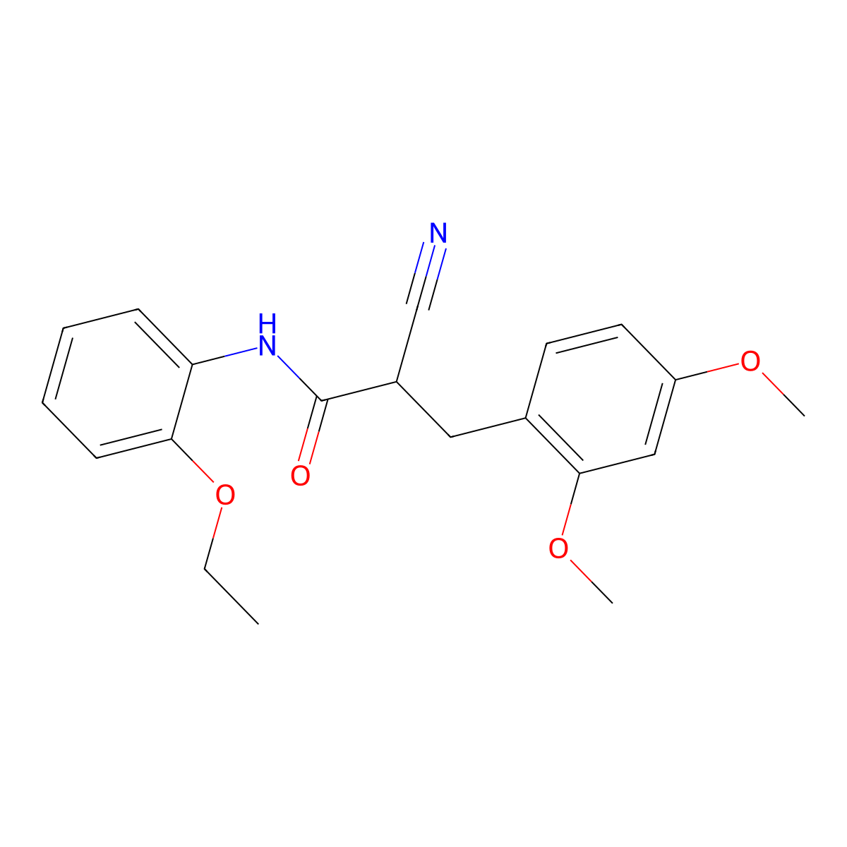 2-cyano-3-(2,4-dimethoxyphenyl)-N-(2-ethoxyphenyl)propanamide molecular structure, CAS 1260630-35-0