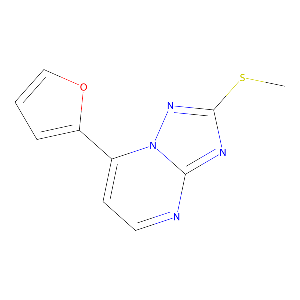7-(Furan-2-yl)-2-(methylsulfanyl)[1,2,4]triazolo[1,5-a]pyrimidine molecular structure, CAS 1260630-57-6