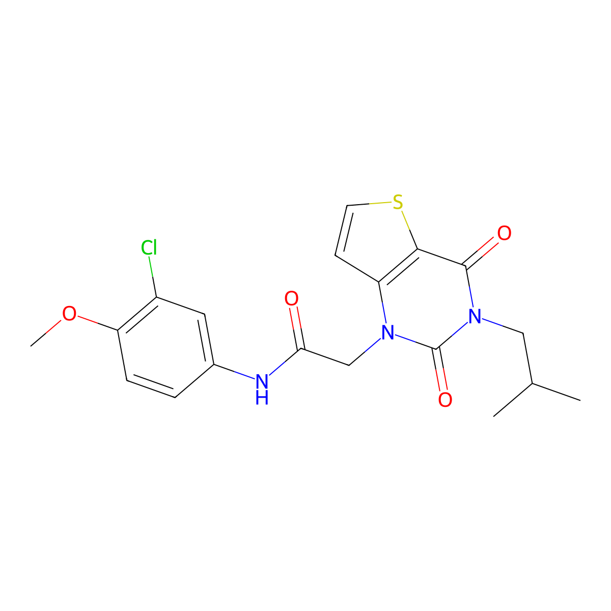 N-(3-chloro-4-methoxyphenyl)-2-[3-(2-methylpropyl)-2,4-dioxo-3,4-dihydrothieno[3,2-d]pyrimidin-1(2H)-yl]acetamide molecular structure, CAS 1260630-91-8