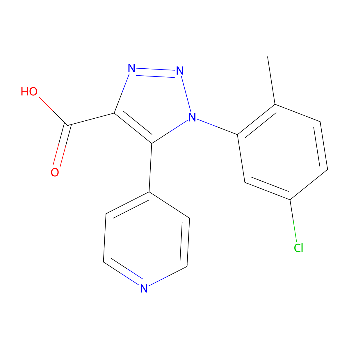 1-(5-chloro-2-methylphenyl)-5-(pyridin-4-yl)-1H-1,2,3-triazole-4-carboxylic acid molecular structure, CAS 1260631-49-9