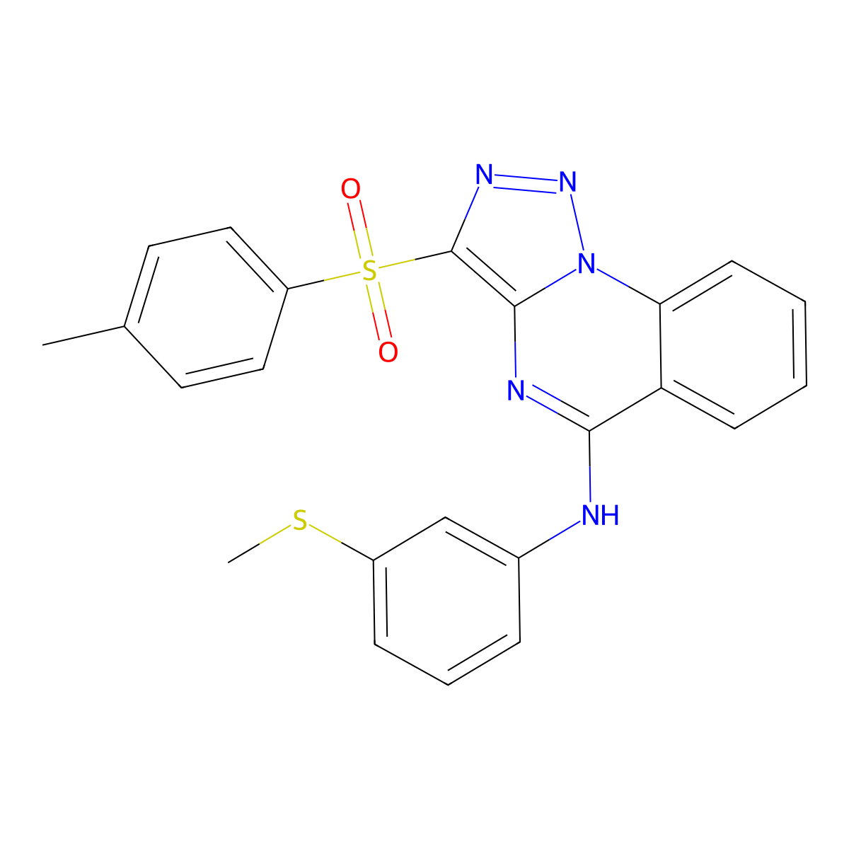 3-(4-methylbenzenesulfonyl)-N-[3-(methylsulfanyl)phenyl]-[1,2,3]triazolo[1,5-a]quinazolin-5-amine molecular structure, CAS 1260632-49-2