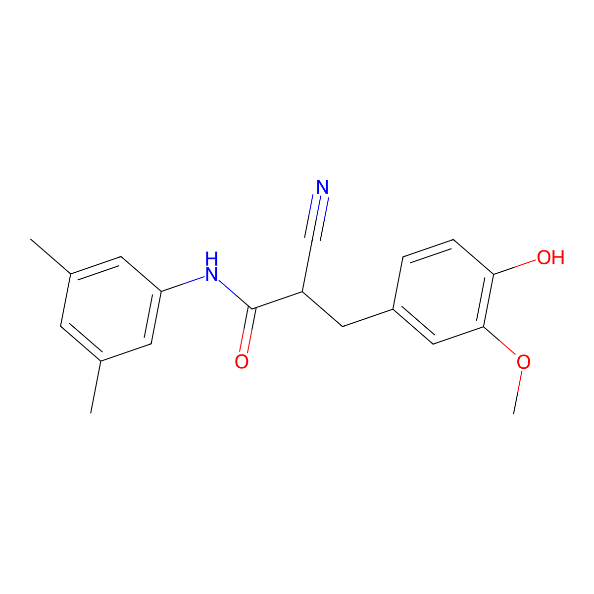 2-cyano-N-(3,5-dimethylphenyl)-3-(4-hydroxy-3-methoxyphenyl)propanamide molecular structure, CAS 1260632-69-6