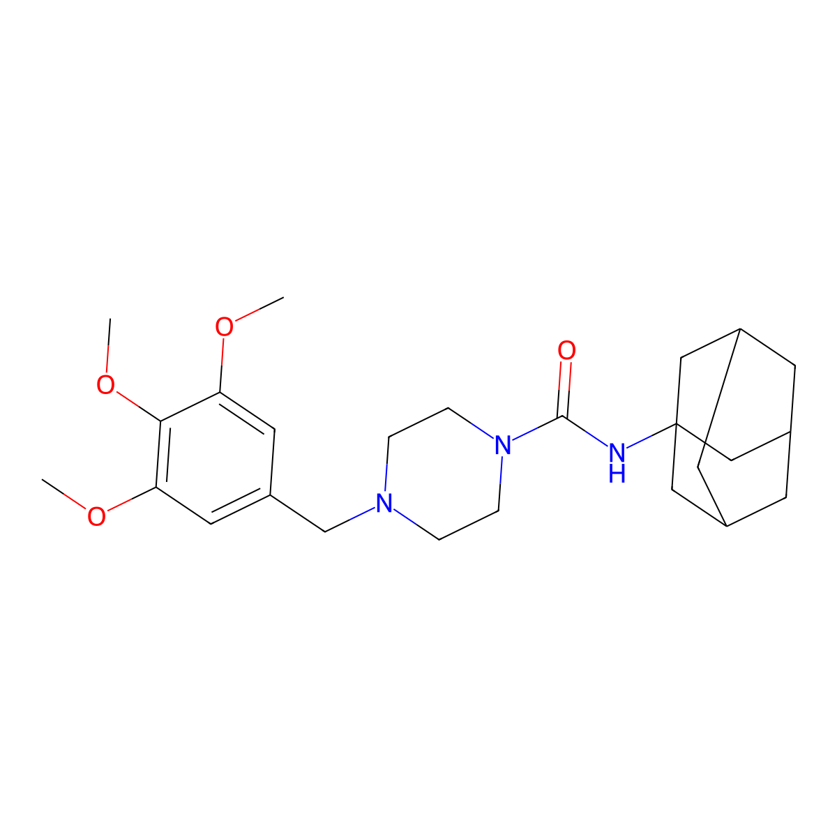 N-1-adamantyl-4-(3,4,5-trimethoxybenzyl)piperazine-1-carboxamide molecular structure, CAS 1260632-80-1