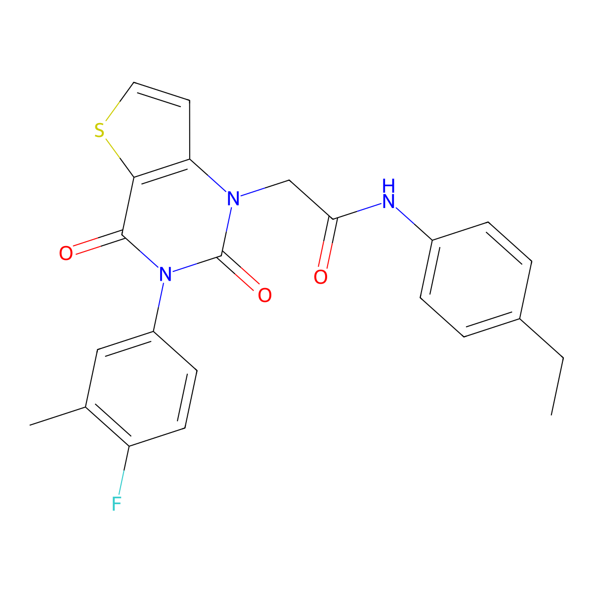 N-(4-ethylphenyl)-2-(3-(4-fluoro-3-methylphenyl)-2,4-dioxo-3,4-dihydrothieno[3,2-d]pyrimidin-1(2H)-yl)acetamide molecular structure, CAS 1260632-90-3