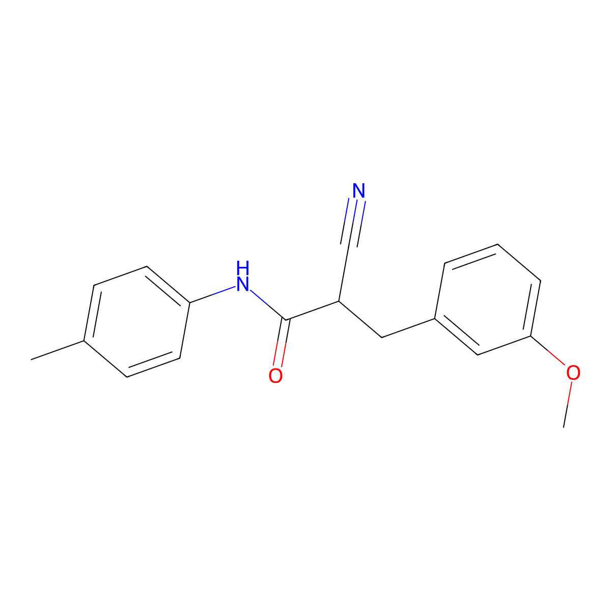 2-cyano-3-(3-methoxyphenyl)-N-(4-methylphenyl)propanamide molecular structure, CAS 1260633-08-6