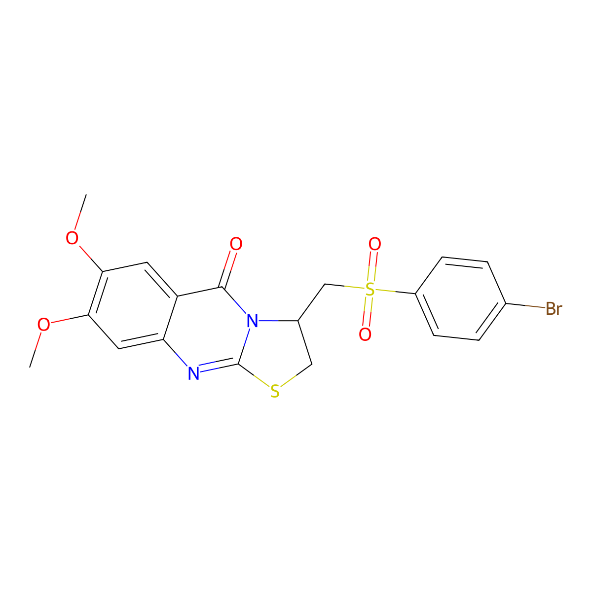 3-{[(4-bromophenyl)sulfonyl]methyl}-7,8-dimethoxy-2,3-dihydro-5H-[1,3]thiazolo[2,3-b]quinazolin-5-one molecular structure, CAS 1260633-94-0