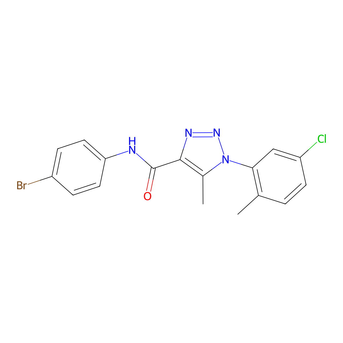 N-(4-bromophenyl)-1-(5-chloro-2-methylphenyl)-5-methyl-1H-1,2,3-triazole-4-carboxamide molecular structure, CAS 1260634-65-8