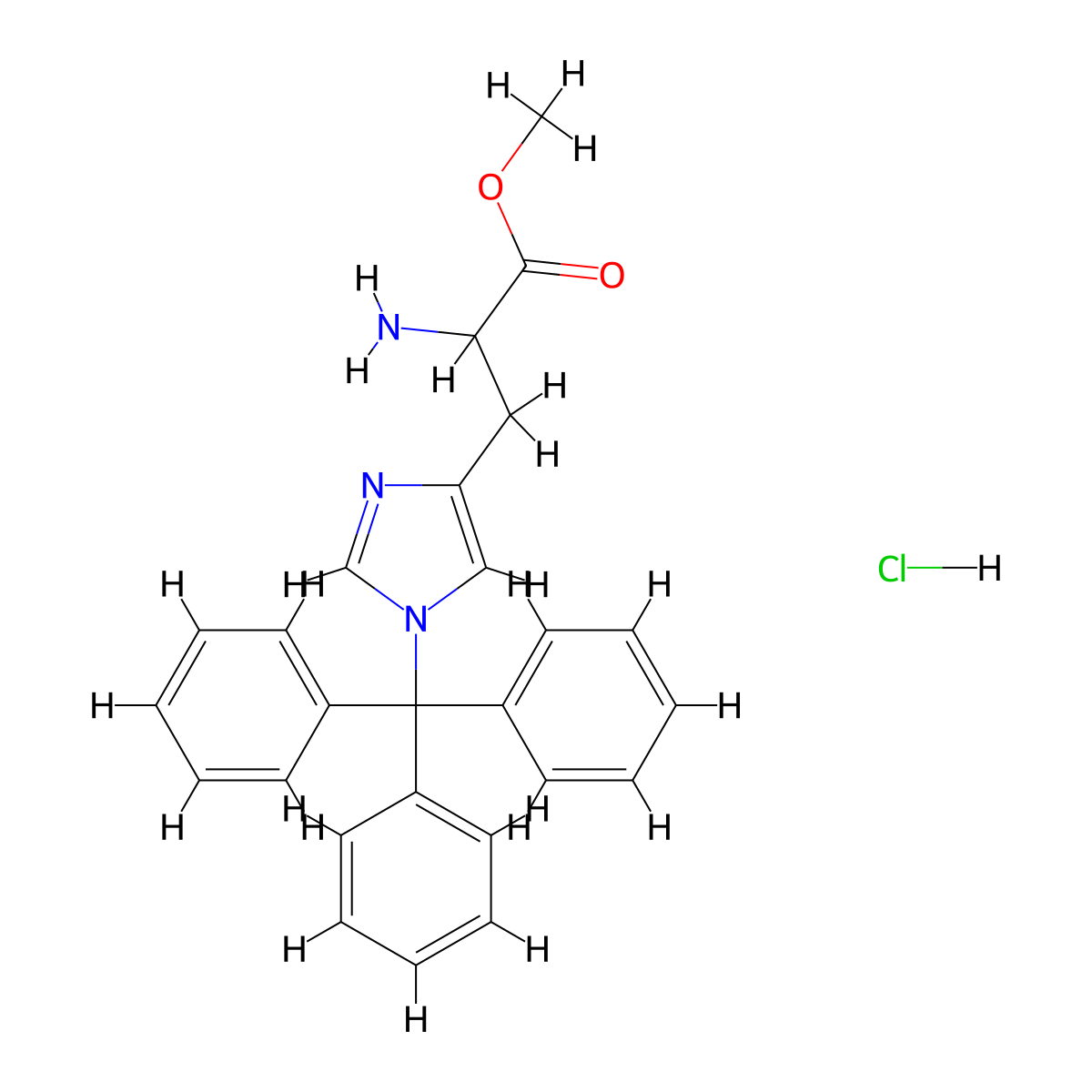 H-D-His(tau-Trt)-OMe . HCl molecular structure, CAS 1260636-61-0