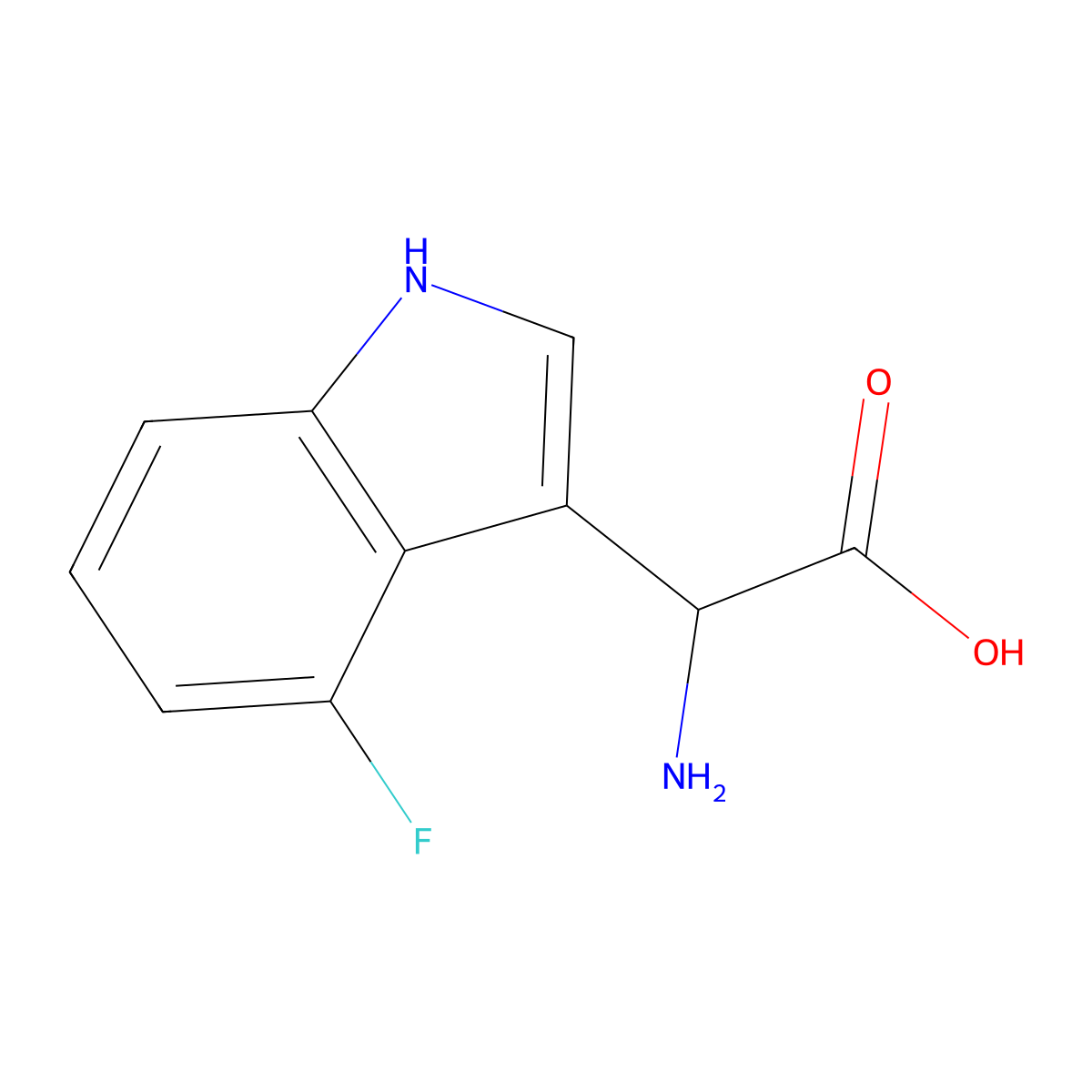 Amino-(4-fluoro-indol-3-YL)-acetic acid molecular structure, CAS 1260636-85-8