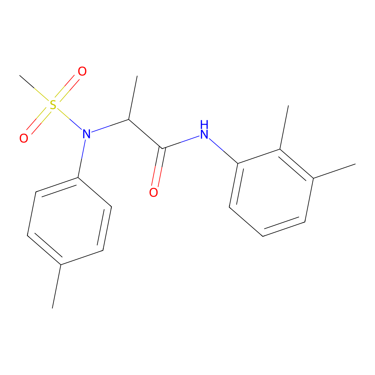 N-(2,3-dimethylphenyl)-2-(4-methyl-N-methylsulfonylanilino)propanamide molecular structure, CAS 1260637-05-5