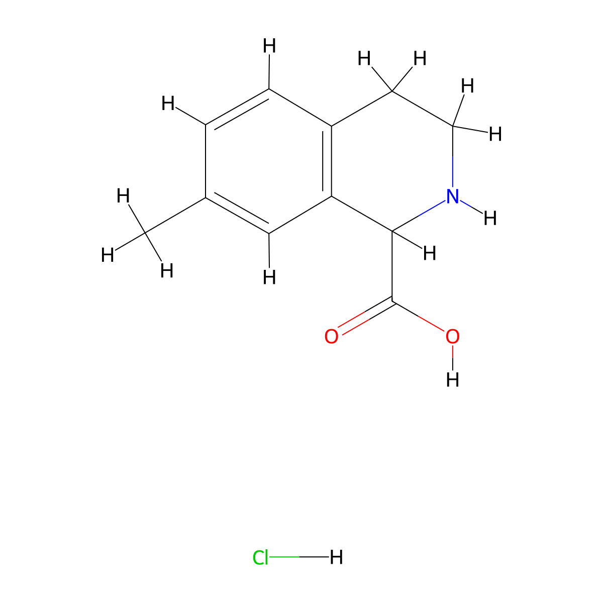7-Methyl-1,2,3,4-tetrahydro-isoquinoline-1-carboxylic acid hydrochloride molecular structure, CAS 1260637-81-7