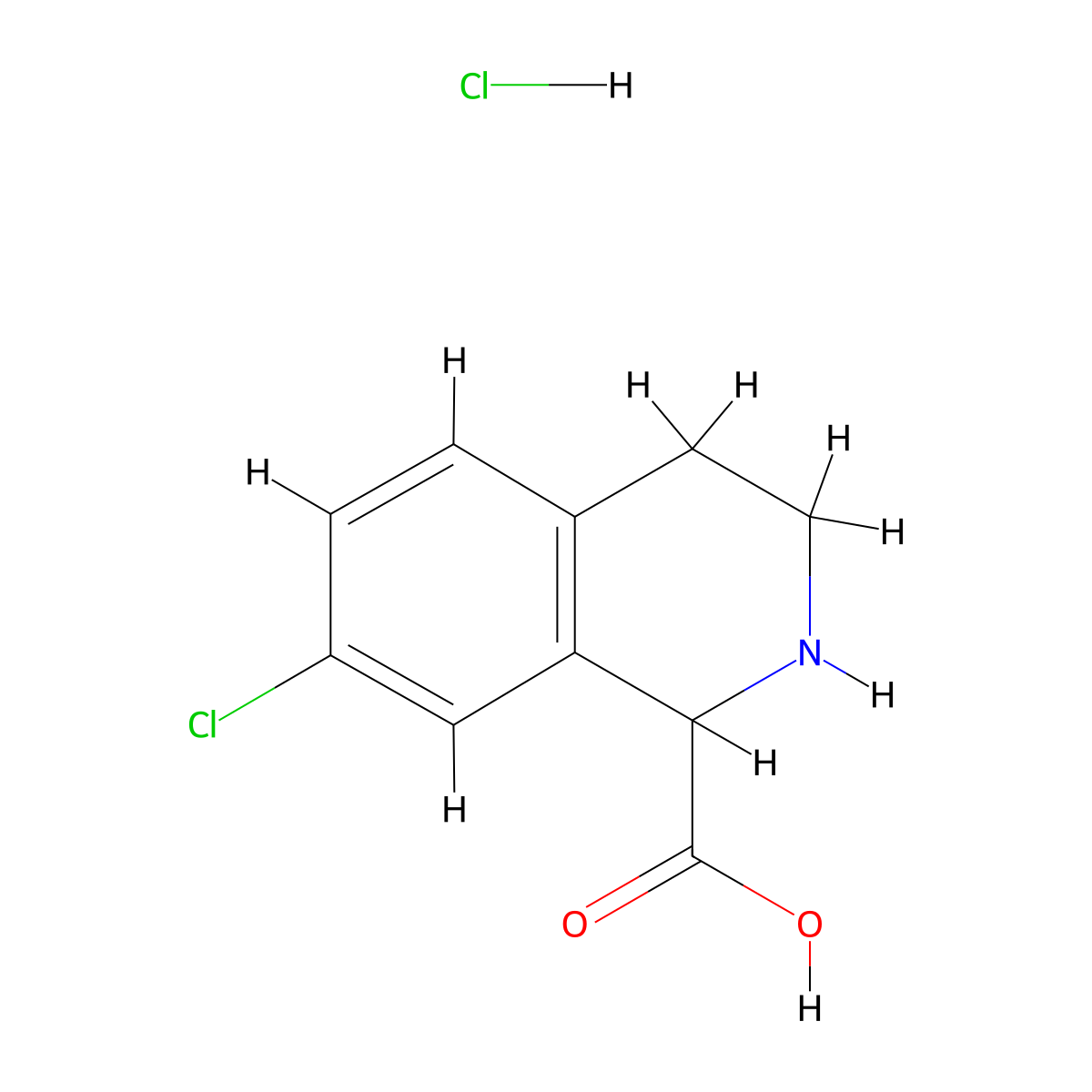 7-Chloro-1,2,3,4-tetrahydro-isoquinoline-1-carboxylic acid hydrochloride molecular structure, CAS 1260637-91-9