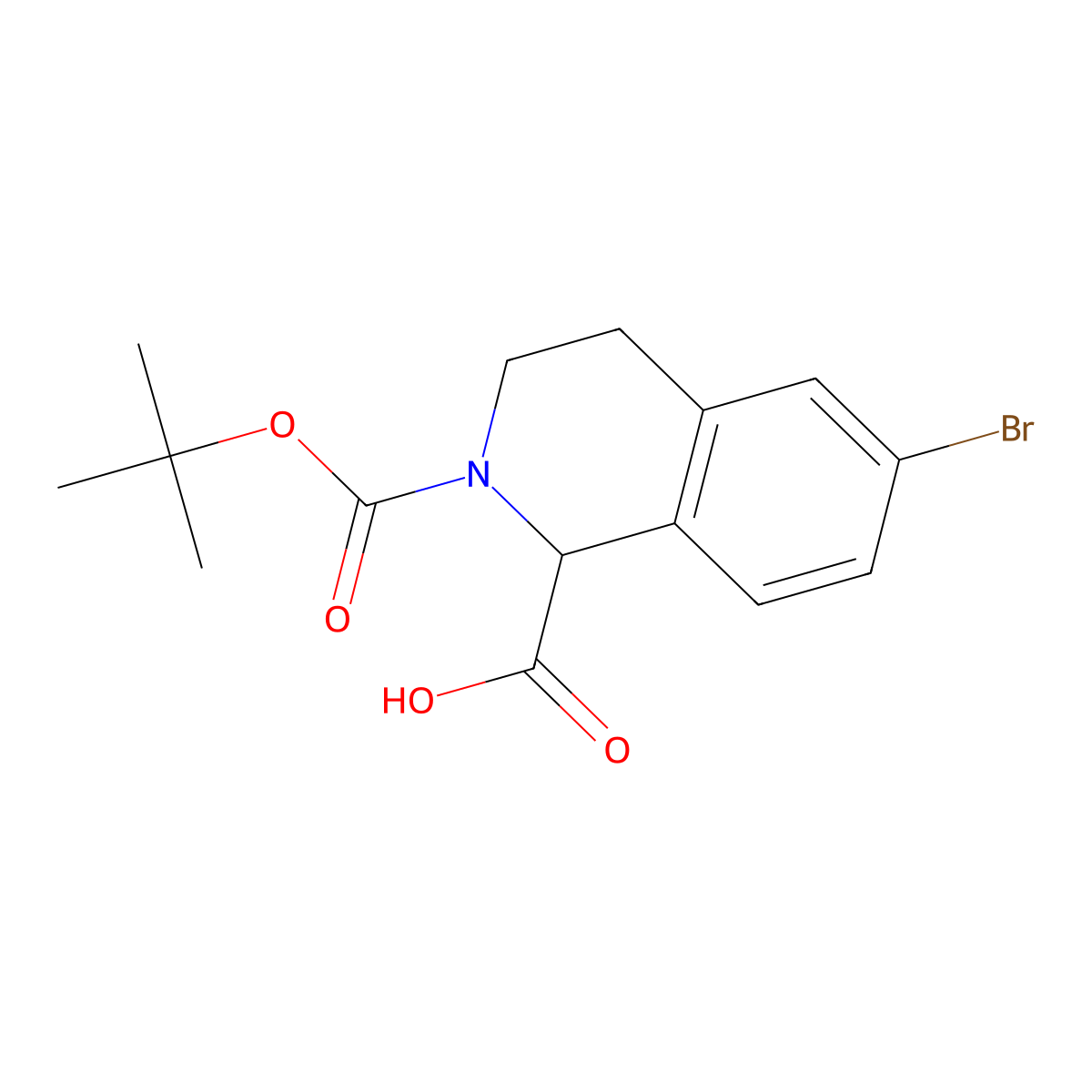 6-Bromo-2-((tert-butoxy)carbonyl)-1,2,3,4-tetrahydroisoquinoline-1-carboxylic acid molecular structure, CAS 1260638-11-6