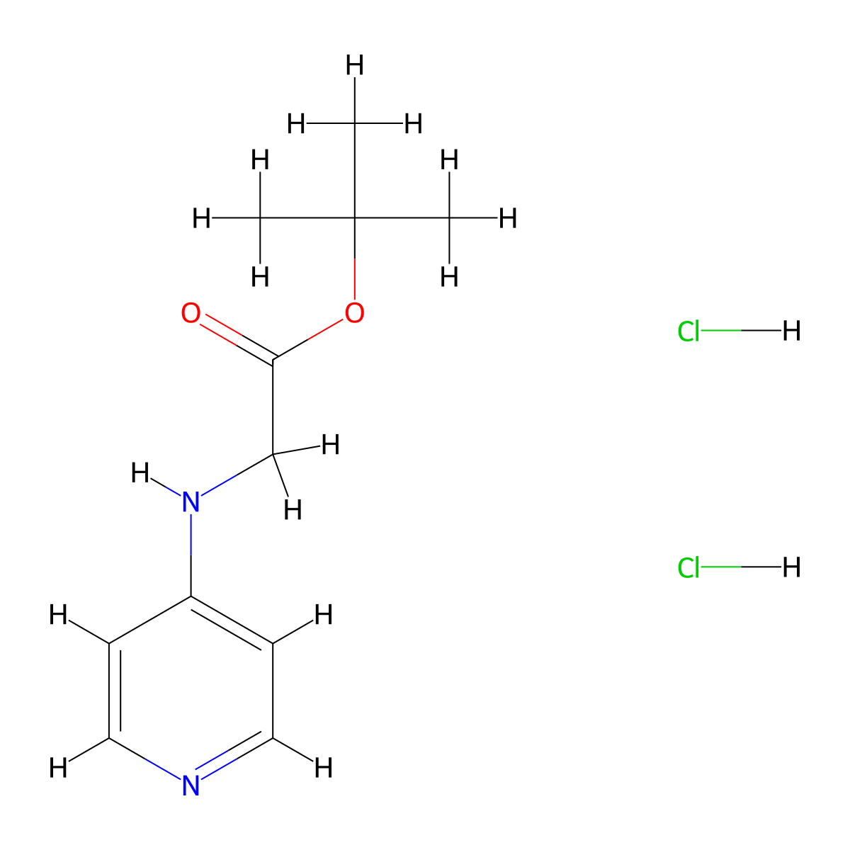 Pyridin-4-yl-glycine tert-butyl ester dihydrochloride molecular structure, CAS 1260638-12-7