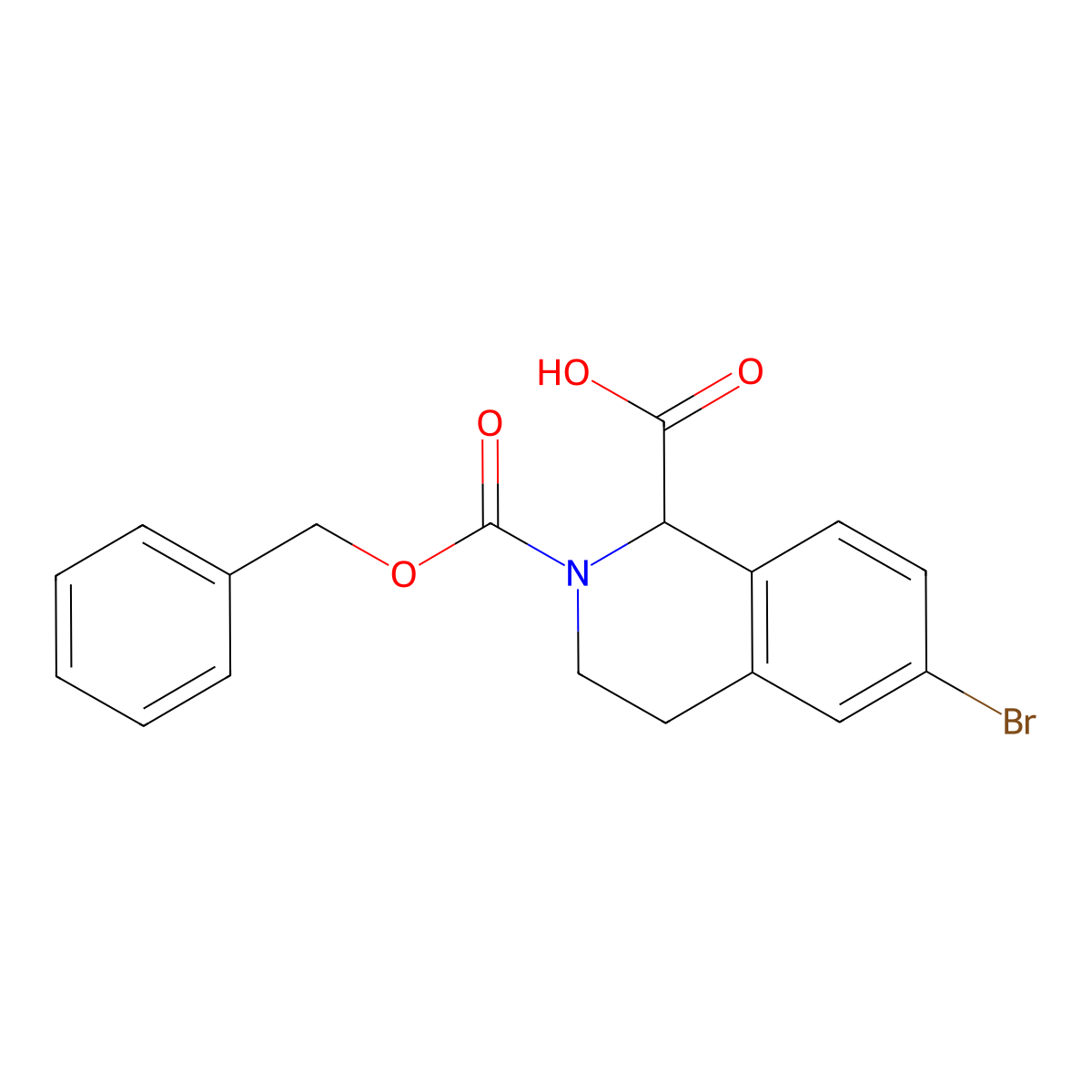 2-((Benzyloxy)carbonyl)-6-bromo-1,2,3,4-tetrahydroisoquinoline-1-carboxylic acid molecular structure, CAS 1260638-55-8