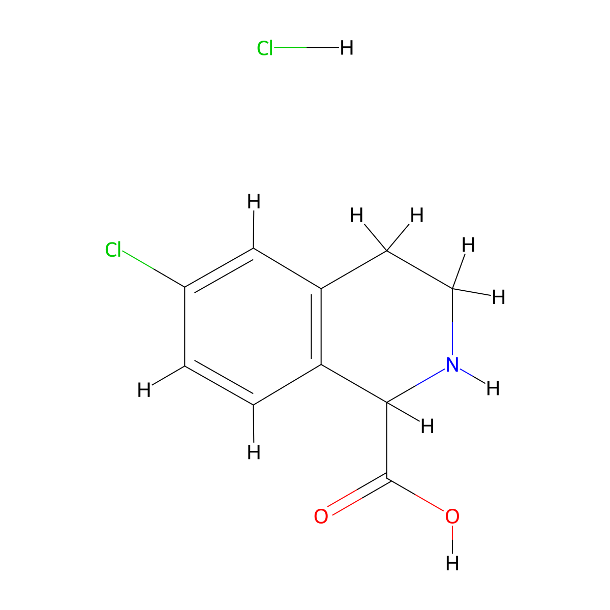 6-Chloro-1,2,3,4-tetrahydro-isoquinoline-1-carboxylic acid hydrochloride molecular structure, CAS 1260638-90-1