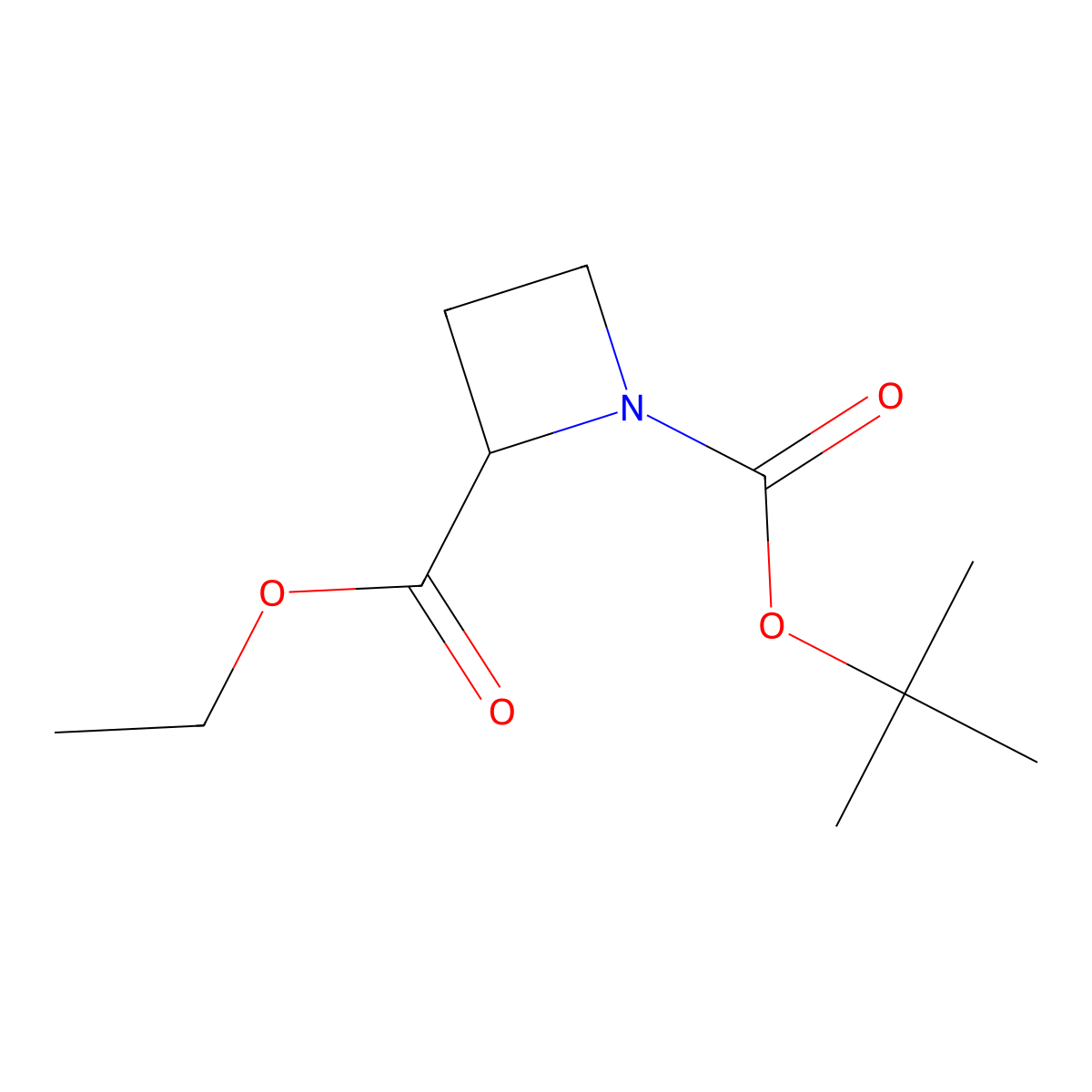 1-Tert-butyl 2-ethyl azetidine-1,2-dicarboxylate molecular structure, CAS 1260639-22-2