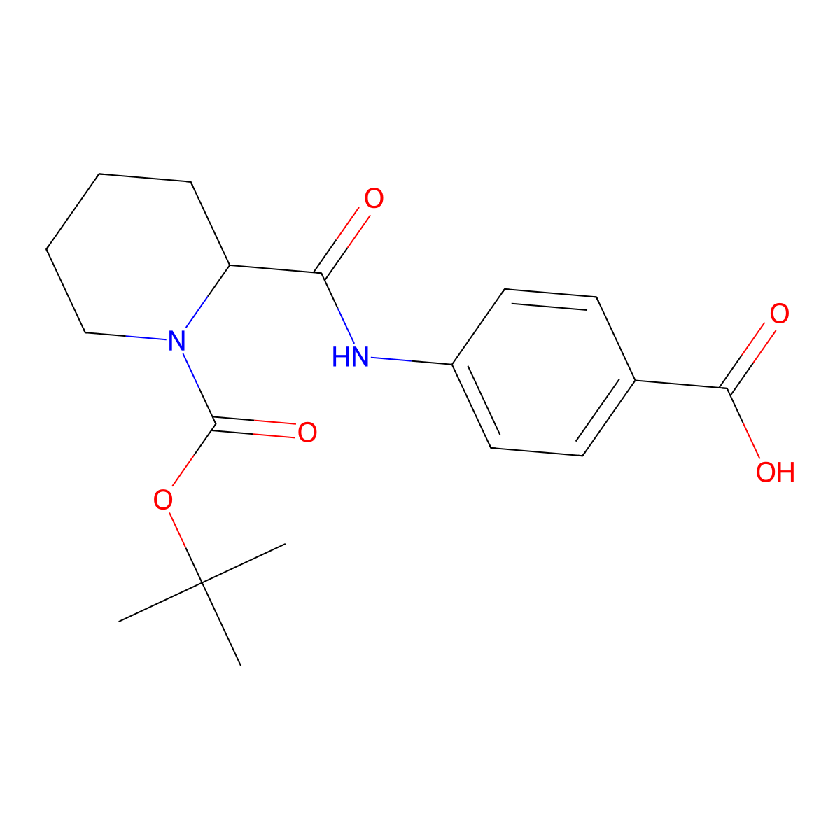 4-(1-(Tert-butoxycarbonyl)piperidine-6-carboxamido)benzoic acid molecular structure, CAS 1260639-30-2
