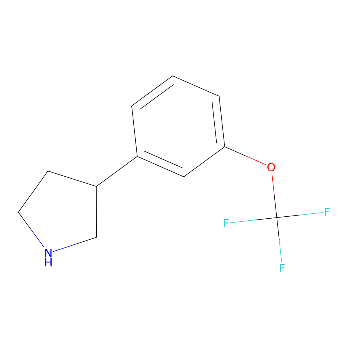 3-(3-(Trifluoromethoxy)phenyl)pyrrolidine molecular structure, CAS 1260639-47-1