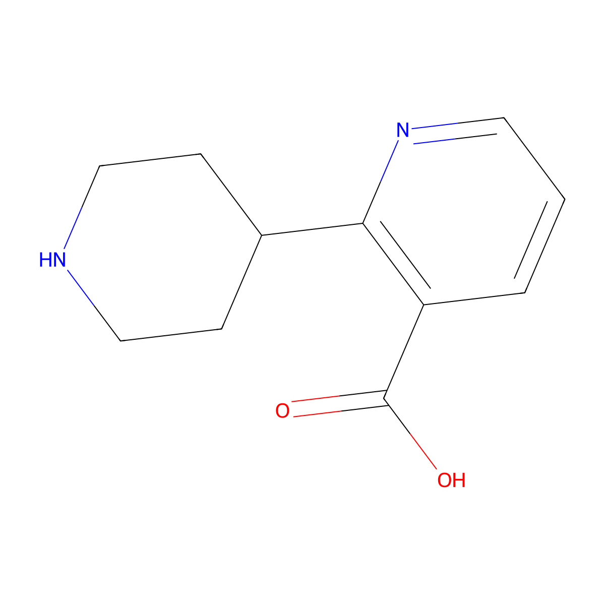 2-(Piperidin-4-yl)pyridine-3-carboxylic acid molecular structure, CAS 1260639-50-6