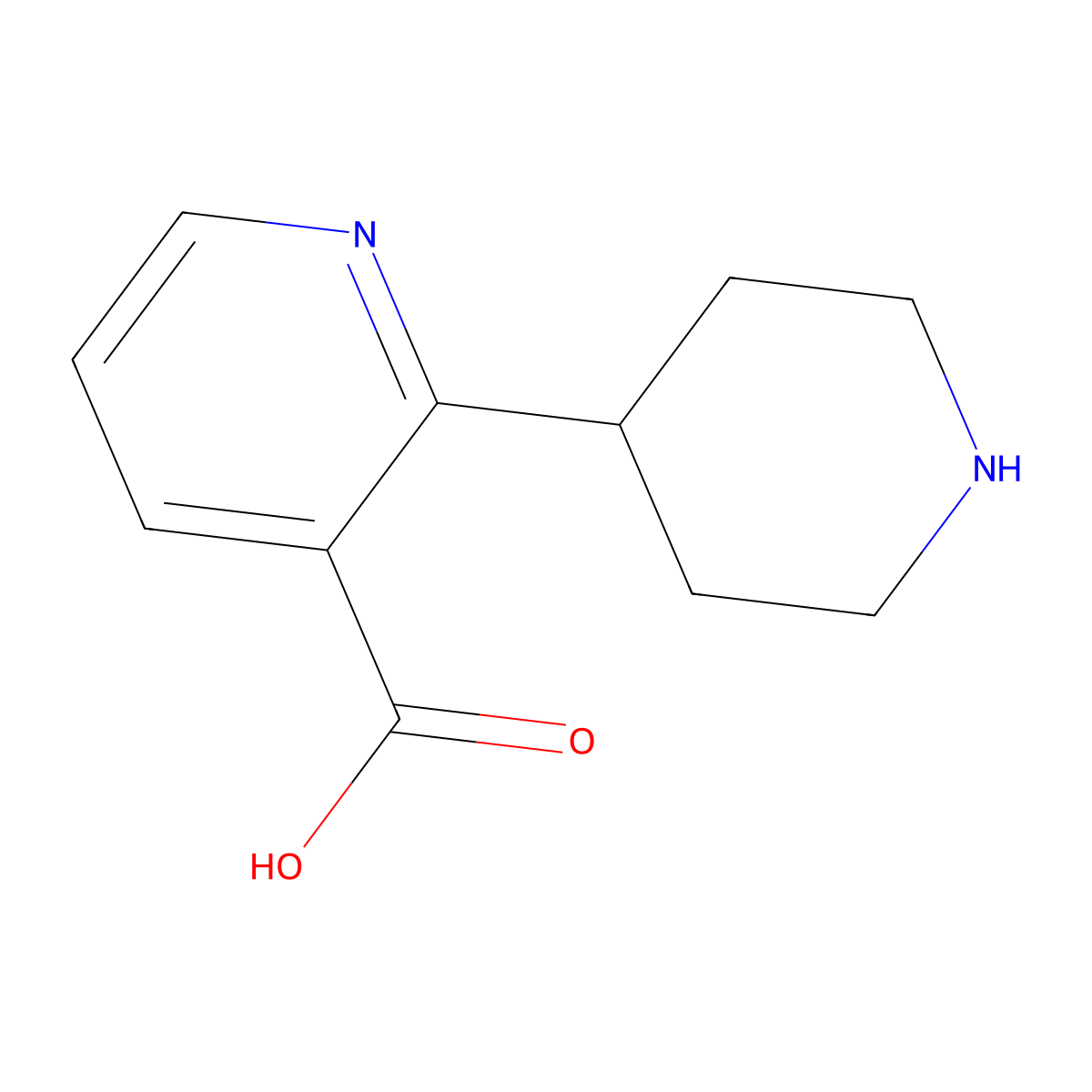 2-(Piperidin-4-yl)pyridine-3-carboxylic acid molecular structure, CAS 1260639-50-6