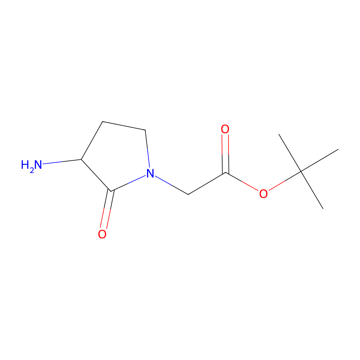Tert-butyl 2-(3-amino-2-oxopyrrolidin-1-YL)acetate molecular structure, CAS 1260639-73-3