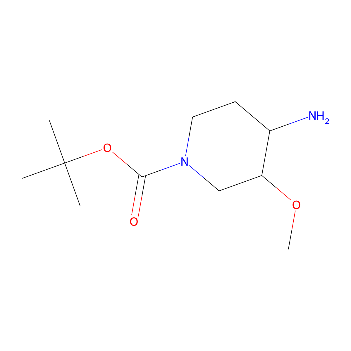 tert-Butyl 4-amino-3-methoxypiperidine-1-carboxylate molecular structure, CAS 1260639-98-2