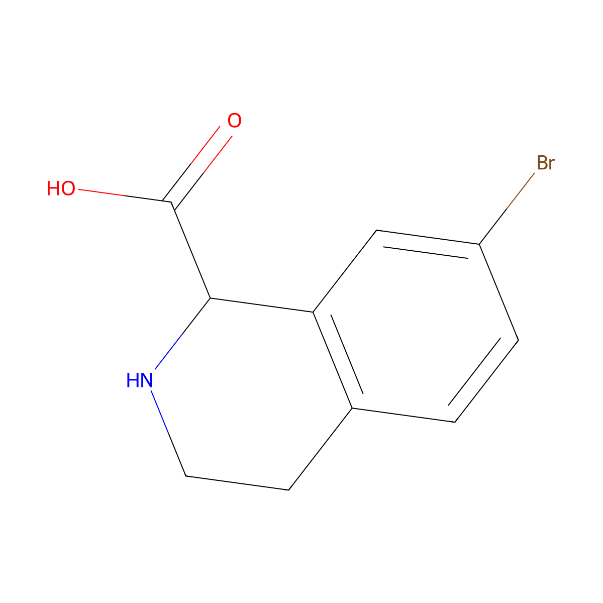 7-Bromo-1,2,3,4-tetrahydroisoquinoline-1-carboxylic acid molecular structure, CAS 1260640-00-3