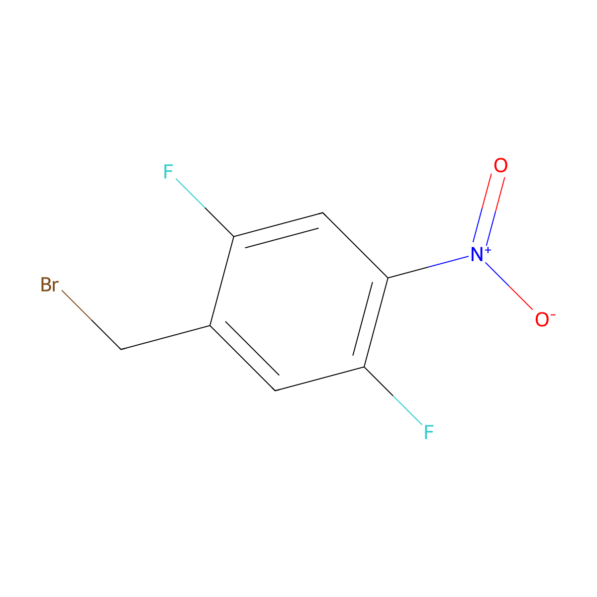 1-(Bromomethyl)-2,5-difluoro-4-nitrobenzene molecular structure, CAS 1260640-04-7