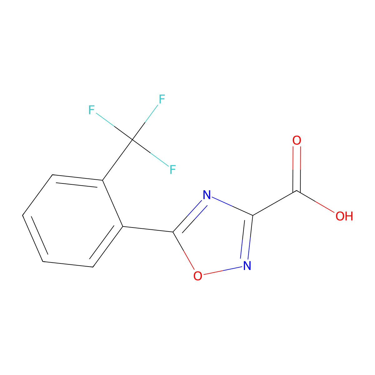 5-[2-(Trifluoromethyl)phenyl]-1,2,4-oxadiazole-3-carboxylic acid molecular structure, CAS 1260640-67-2