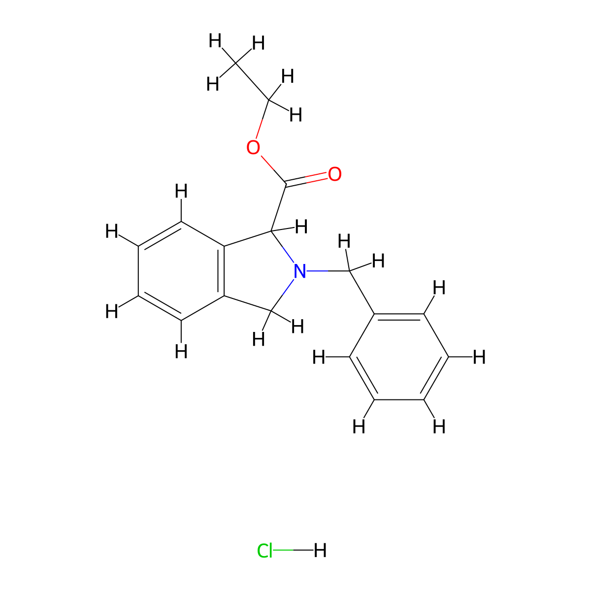 2-Benzyl-2,3-dihydro-1H-isoindole-1-carboxylic acid ethyl ester hydrochloride molecular structure, CAS 1260640-69-4