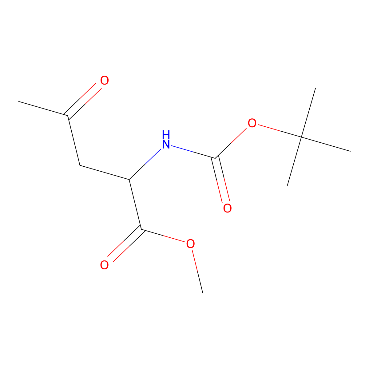 Methyl 2-(tert-butoxycarbonylamino)-4-oxopentanoate molecular structure, CAS 1260640-70-7