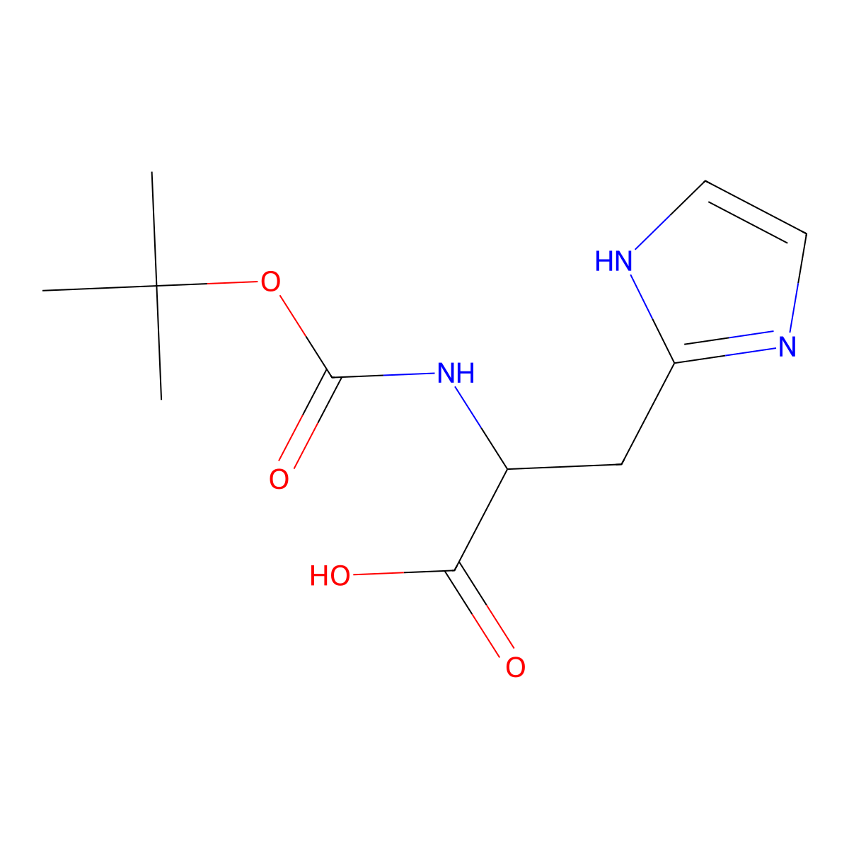 2-Tert-butoxycarbonylamino-3-(1H-imidazol-2-YL)-propionic acid molecular structure, CAS 1260640-94-5
