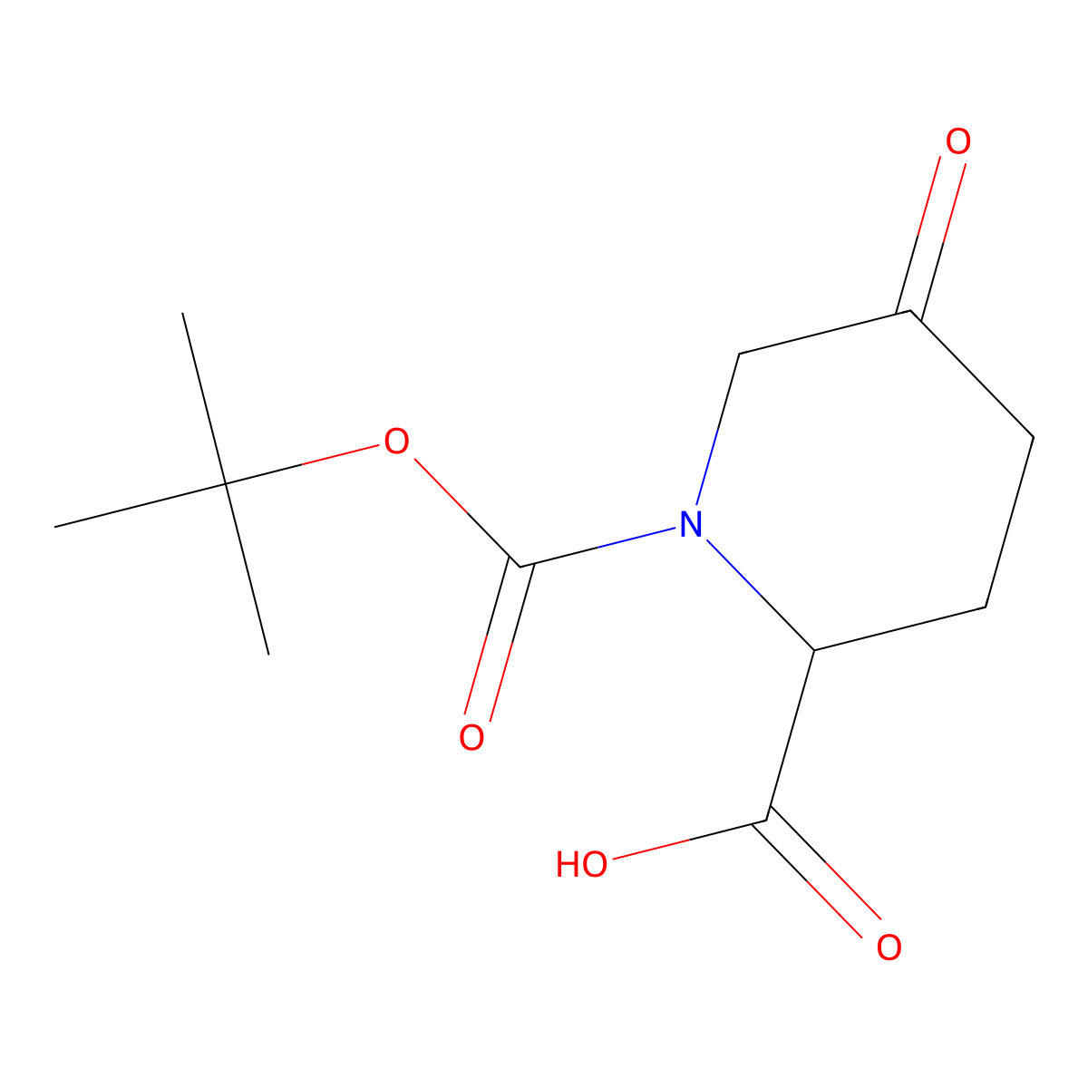 1-(tert-Butoxycarbonyl)-5-oxopiperidine-2-carboxylic acid molecular structure, CAS 1260641-46-0