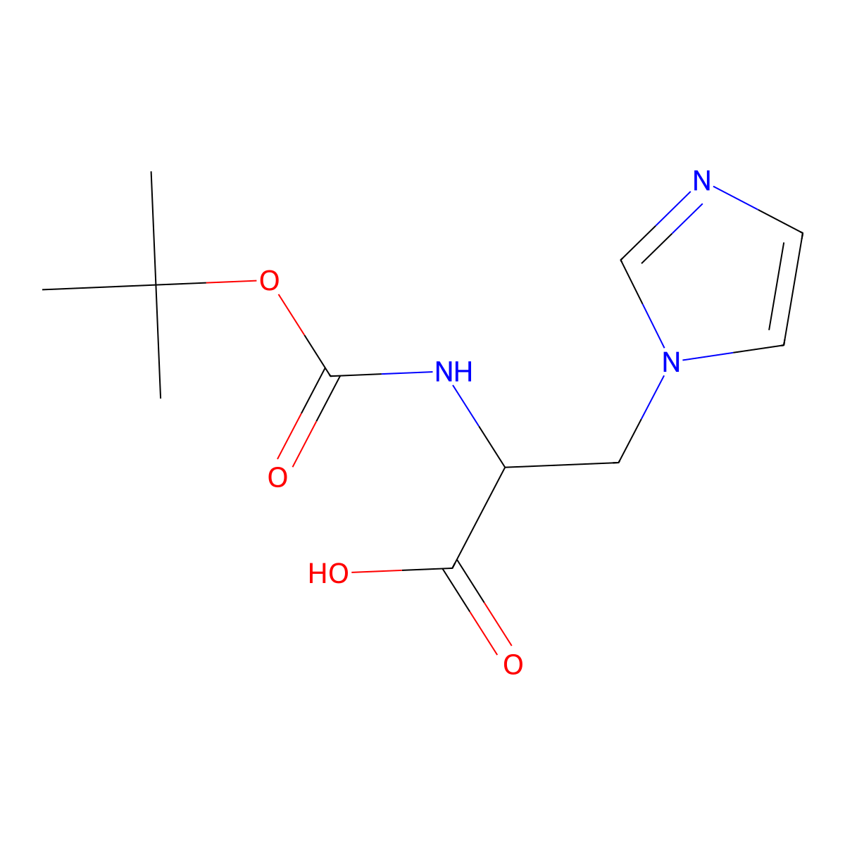 2-{[(tert-butoxy)carbonyl]amino}-3-(1H-imidazol-1-yl)propanoic acid molecular structure, CAS 1260641-67-5