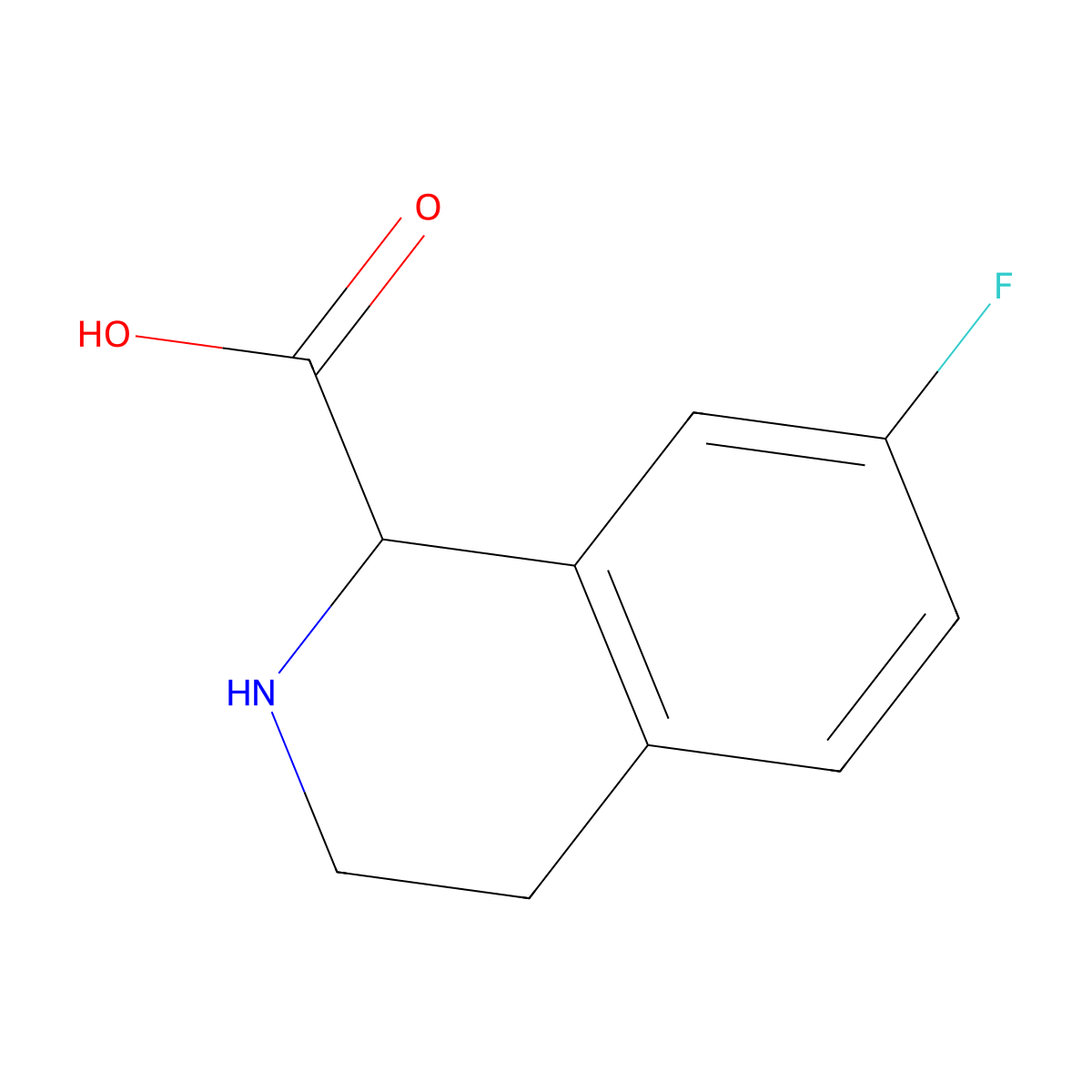 7-Fluoro-1,2,3,4-tetrahydroisoquinoline-1-carboxylic acid molecular structure, CAS 1260641-74-4