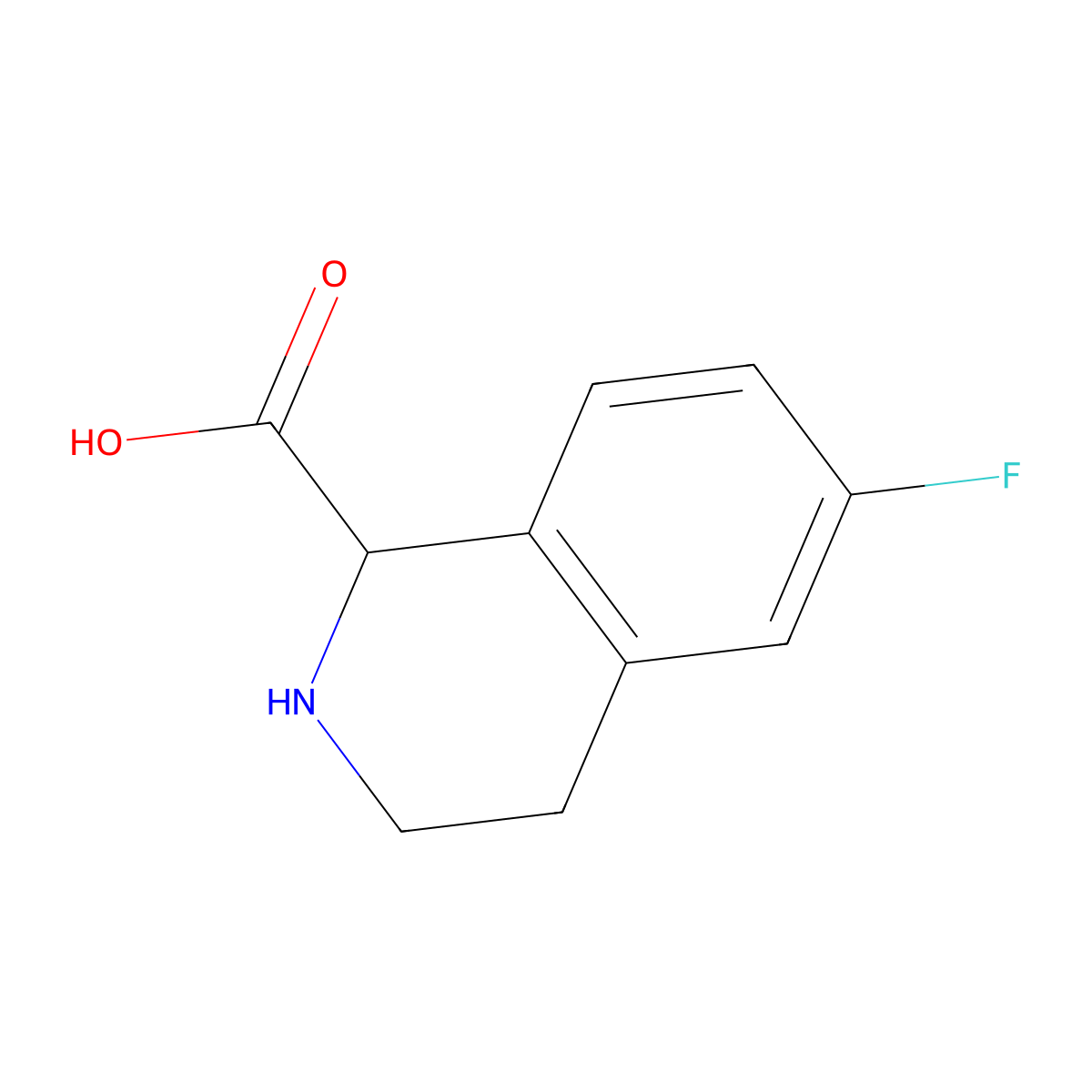 6-Fluoro-1,2,3,4-tetrahydroisoquinoline-1-carboxylic acid molecular structure, CAS 1260641-86-8