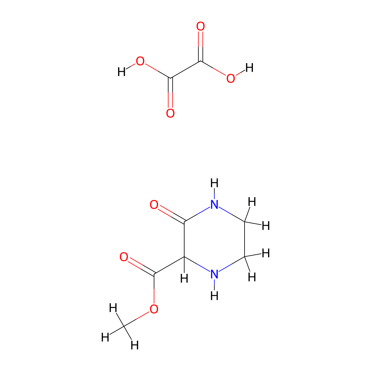 3-Oxo-piperazine-2-carboxylic acid methyl ester oxalate molecular structure, CAS 1260642-13-4