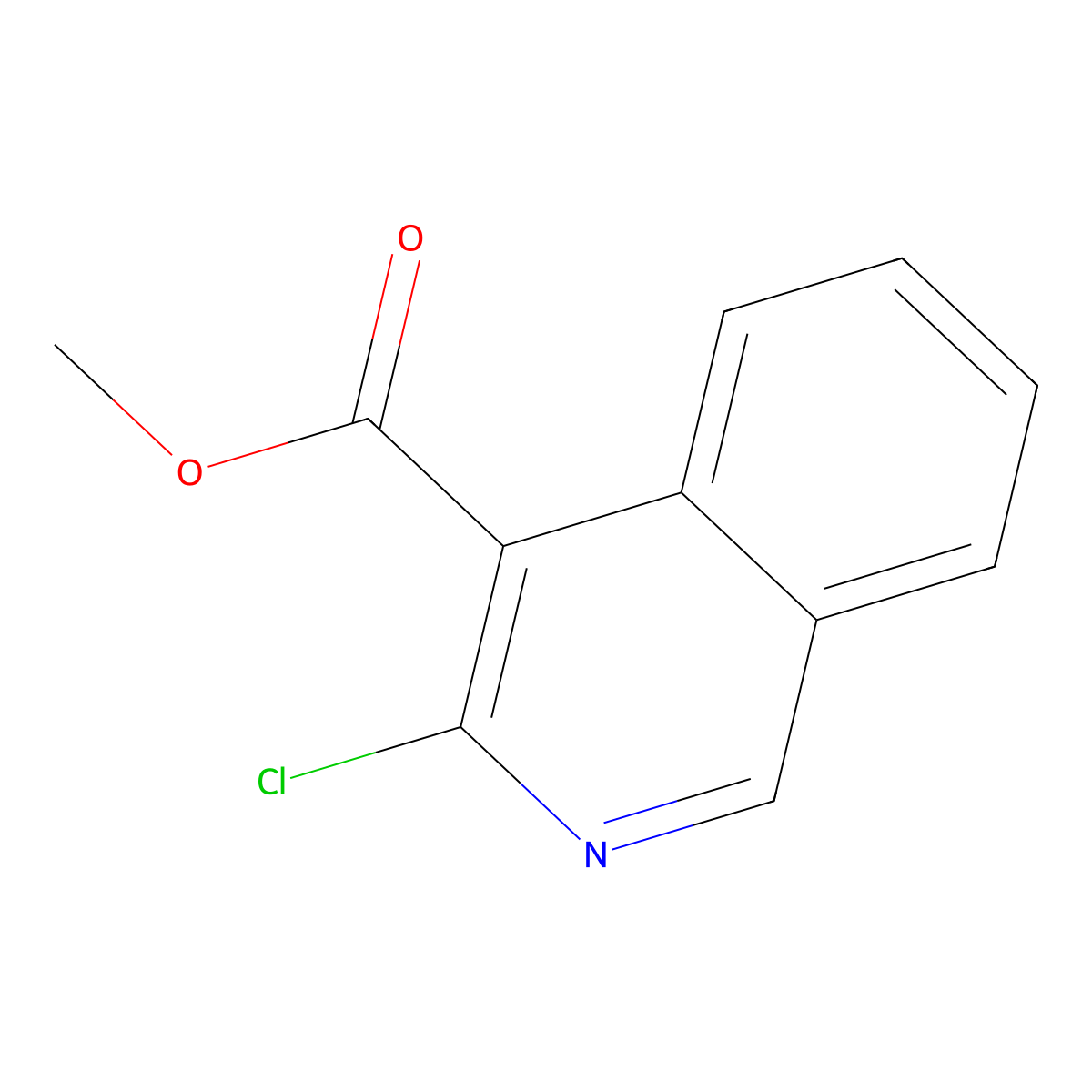 Methyl 3-chloroisoquinoline-4-carboxylate molecular structure, CAS 1260642-58-7