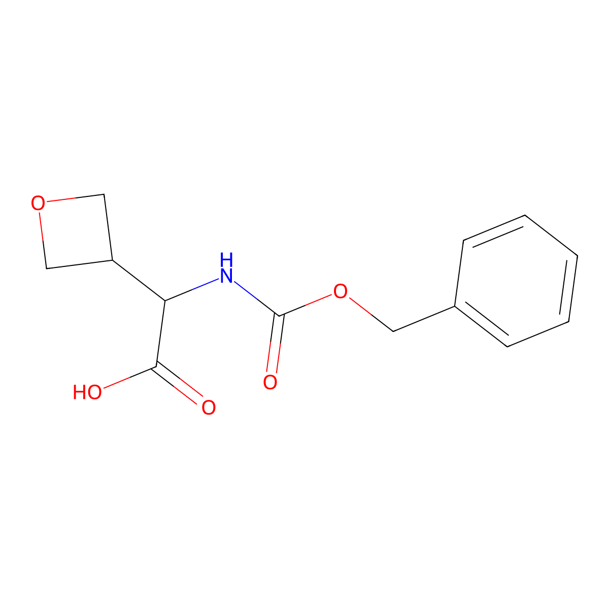 2-(((Benzyloxy)carbonyl)amino)-2-(oxetan-3-yl)acetic acid molecular structure, CAS 1260642-83-8