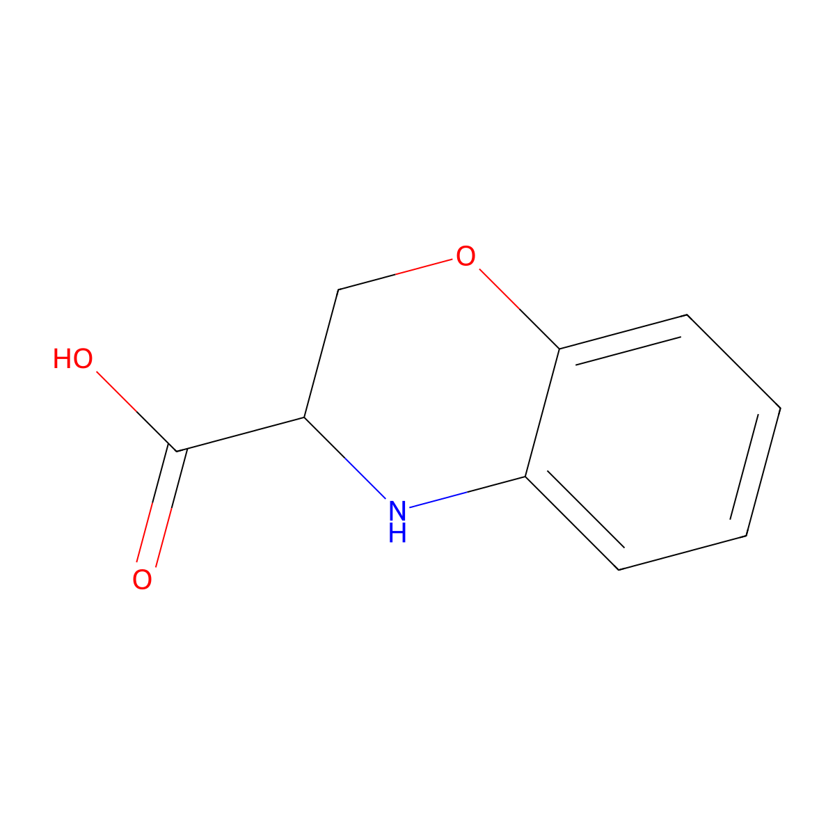 3,4-Dihydro-2H-benzo[1,4]oxazine-3-carboxylic acid molecular structure, CAS 1260643-24-0