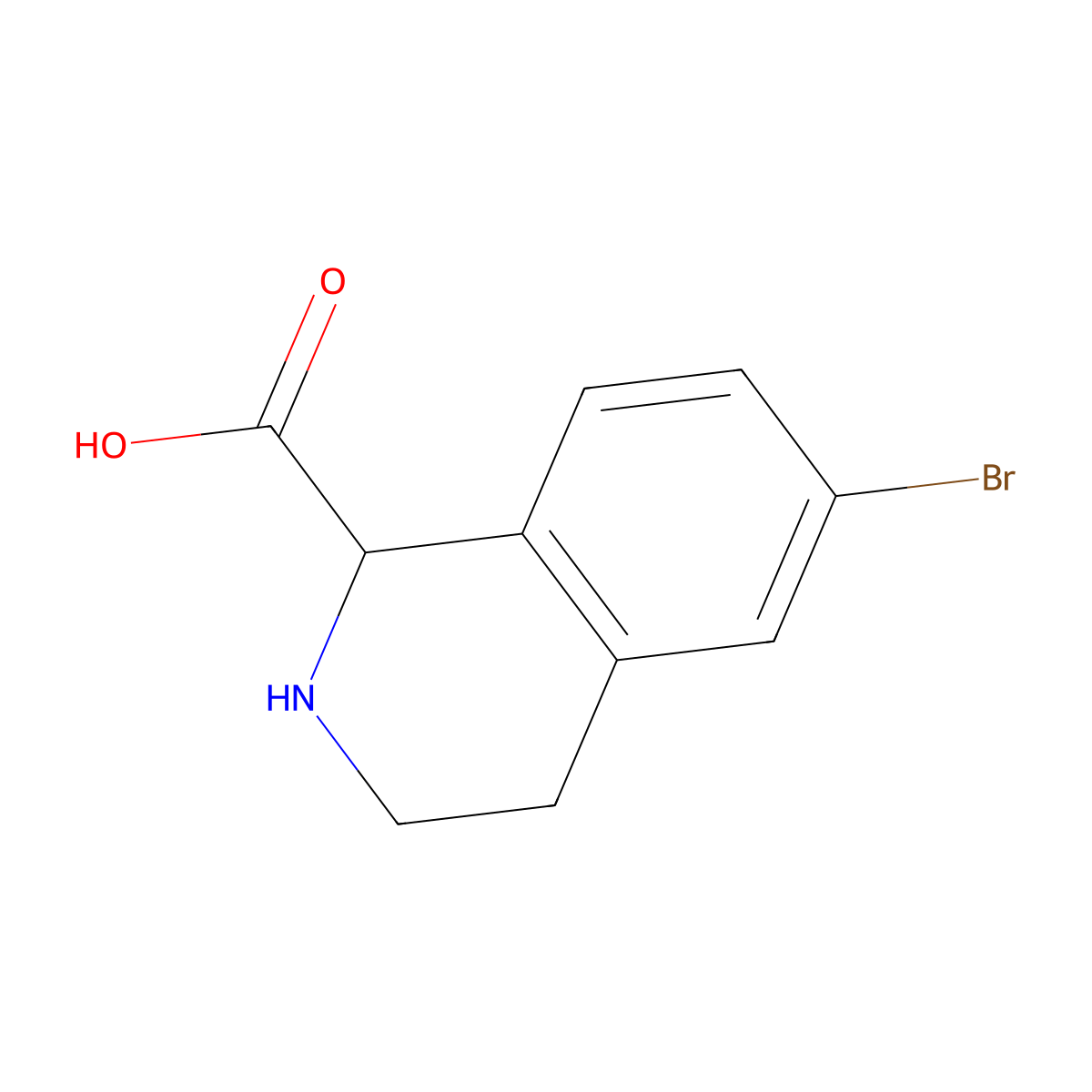 6-Bromo-1,2,3,4-tetrahydroisoquinoline-1-carboxylic acid molecular structure, CAS 1260643-32-0