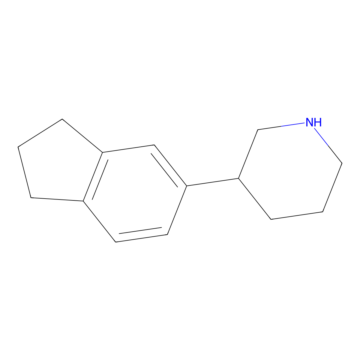 3-(2,3-Dihydro-1H-inden-5-yl)piperidine molecular structure, CAS 1260643-74-0