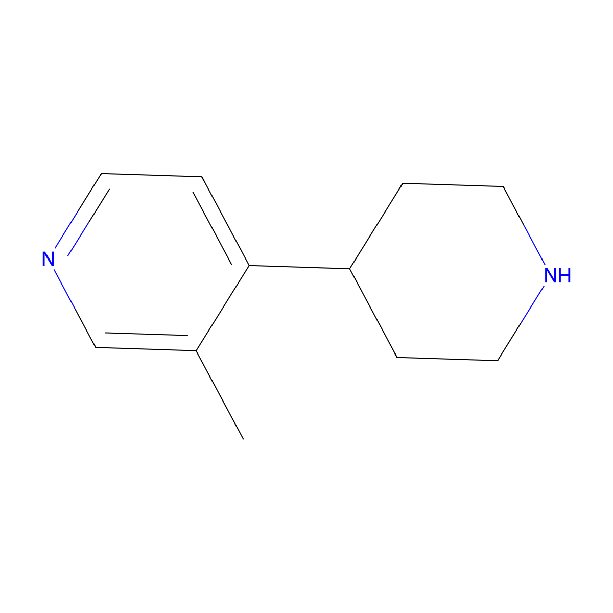 3-Methyl-4-(piperidin-4-yl)pyridine molecular structure, CAS 1260644-26-5