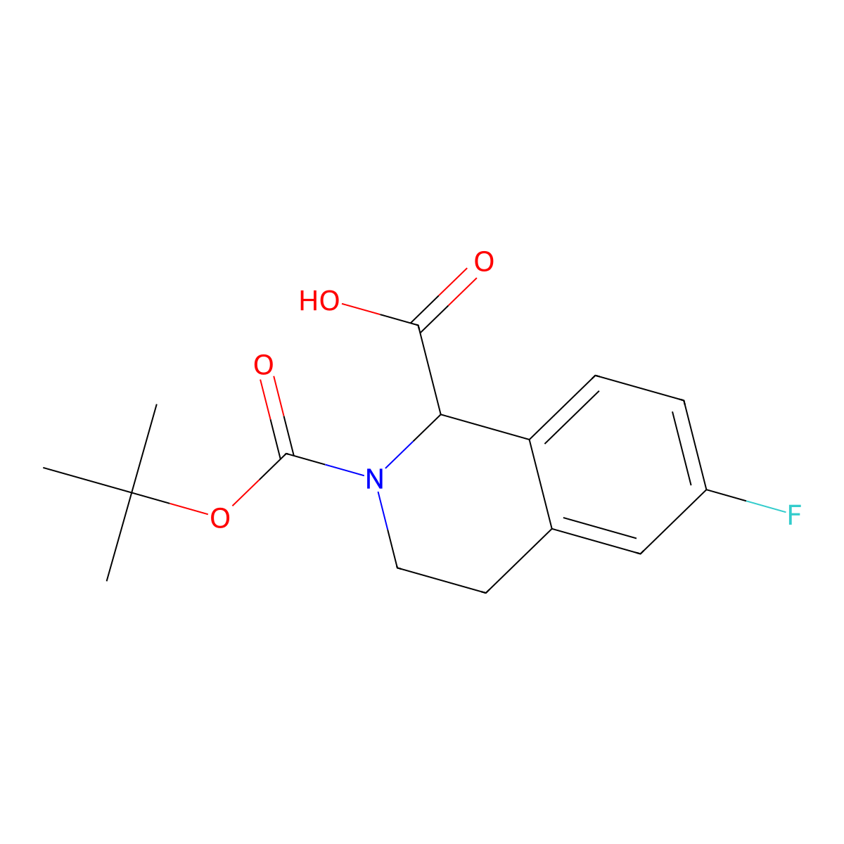 2-(tert-Butoxycarbonyl)-6-fluoro-1,2,3,4-tetrahydroisoquinoline-1-carboxylic acid molecular structure, CAS 1260644-27-6