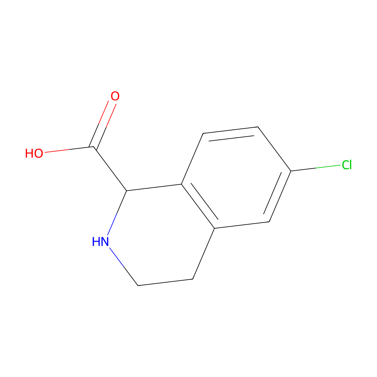 6-Chloro-1,2,3,4-tetrahydroisoquinoline-1-carboxylic acid molecular structure, CAS 1260644-33-4