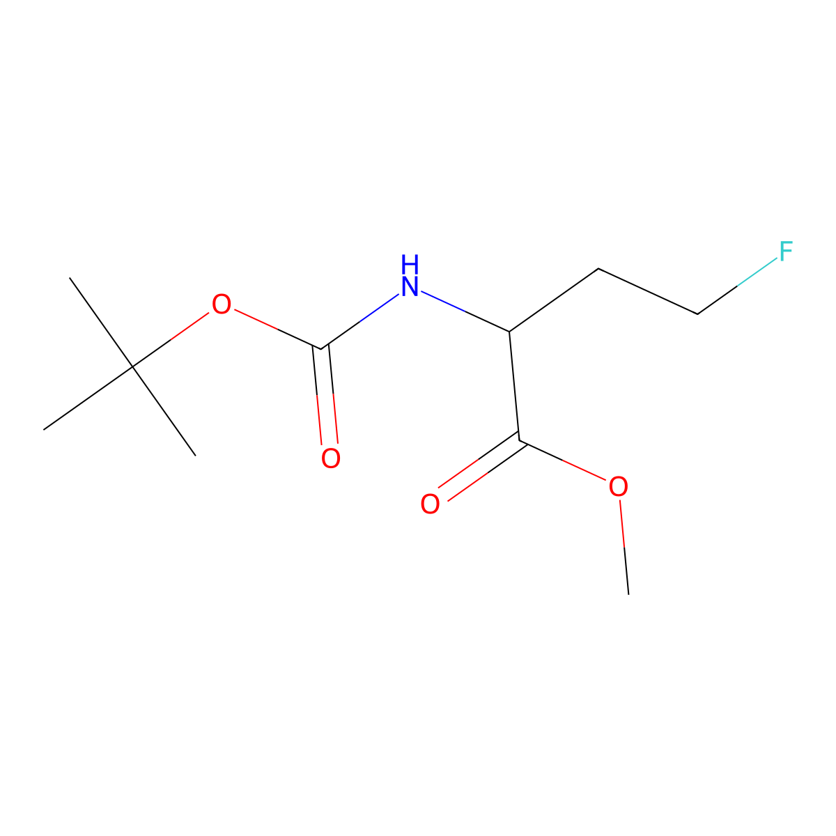 Methyl 2-{[(tert-butoxy)carbonyl]amino}-4-fluorobutanoate molecular structure, CAS 1260644-56-1